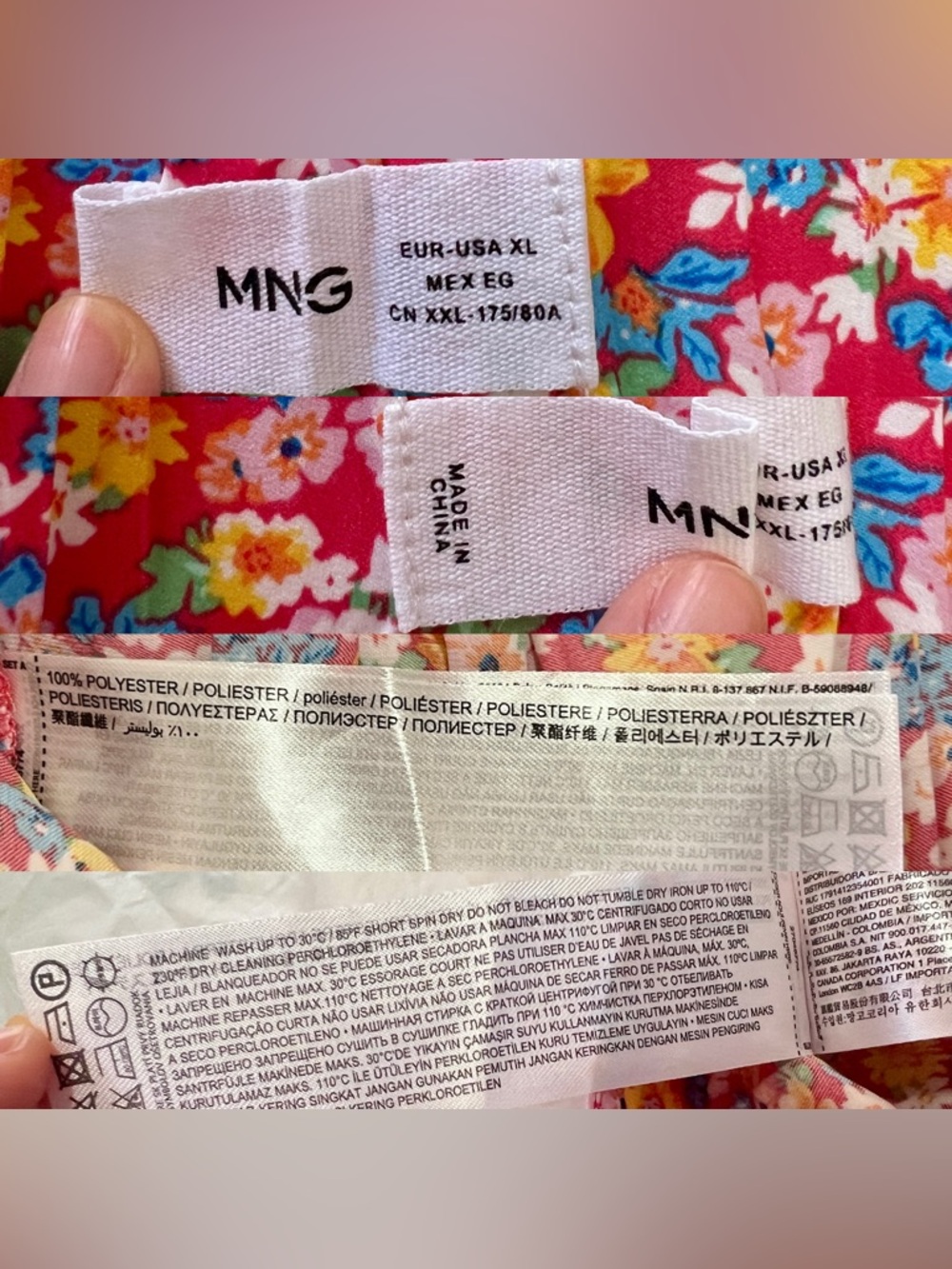 Mango MNG multicolored floral print wide leg pants US Women’s XL EUC - Picture 8 of 10